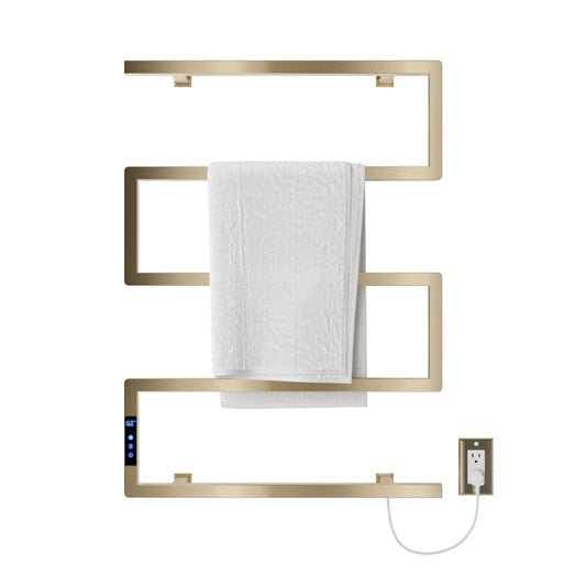 Voltaire 5-Bar Electric Towel Warmer in Swiss Gold with Timer