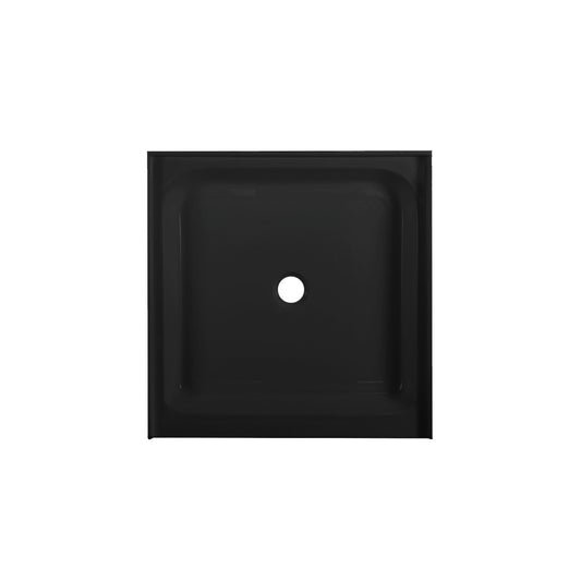 Voltaire 36" x 36" Acrylic Black, Single-Threshold, Center Drain, Shower Base