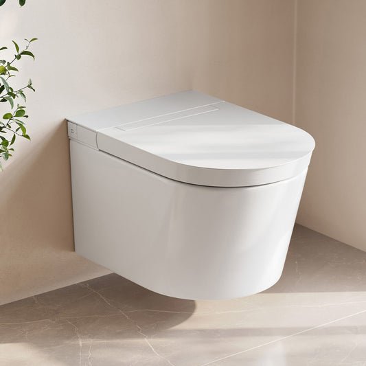 Hugo H Wall-Hung Toilet in Glossy White with 2x6 Supporting Frame