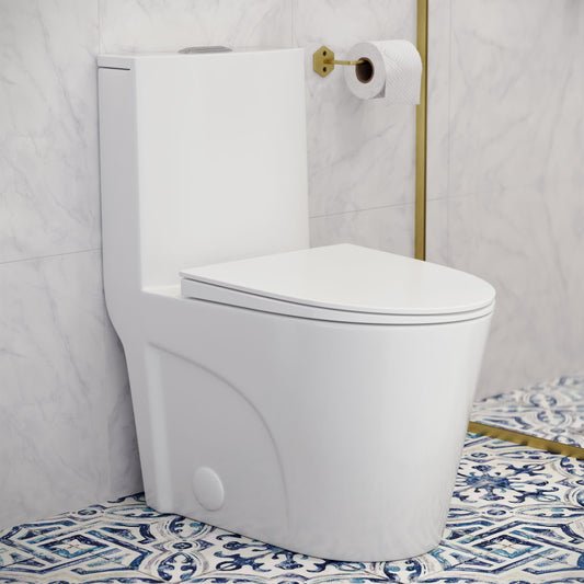 St. Tropez One Piece Elongated Toilet Dual Vortex Flush 1.1/1.6 gpf with 10" Rough In (6 - Pack)